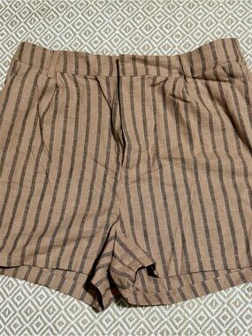 Love Tree Brown Striped Women's Shorts